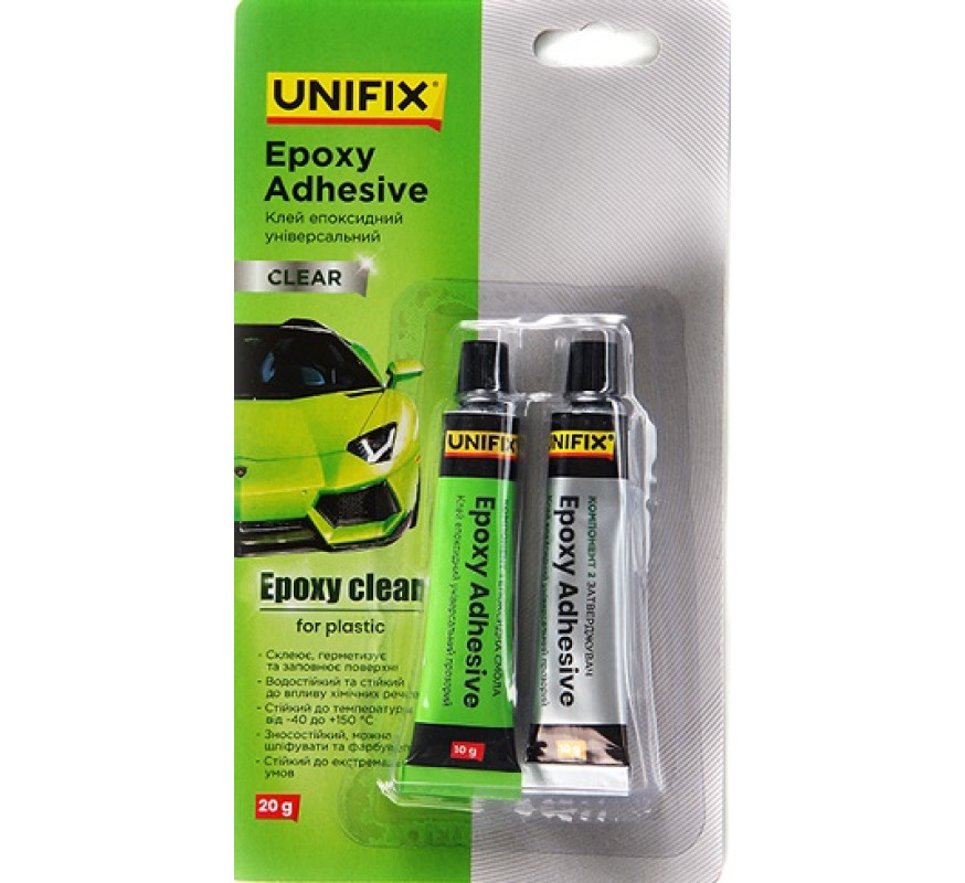 Клей епоксидний Unifix 20г 2шт прозор 940026