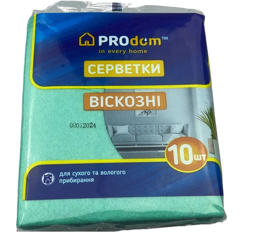 Серветка віскоза Продом 10 шт 20205
