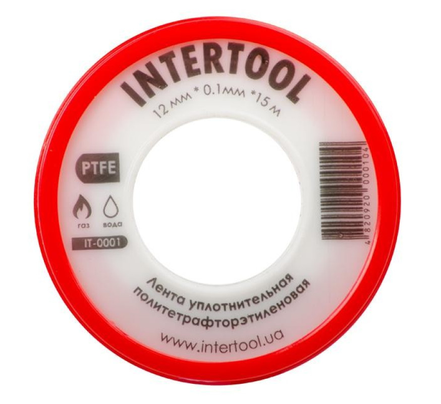 Фум-лента Intertool 12мм*0,1мм*10м біл
