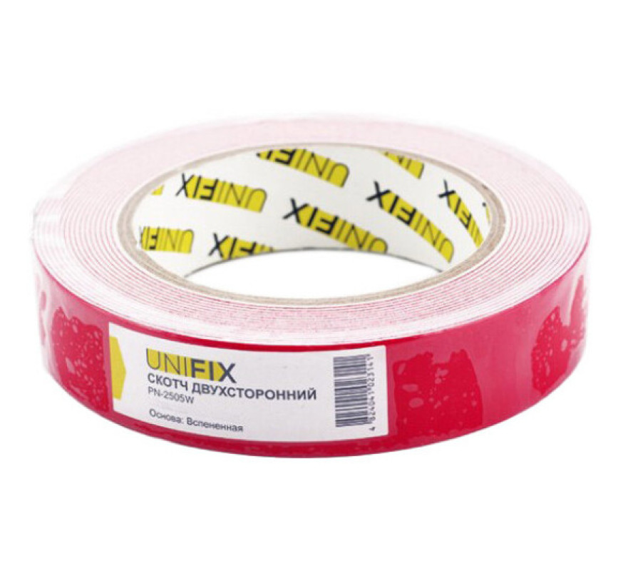Скотч двостор UNIFIX 25мм*5м автом PN2505-W