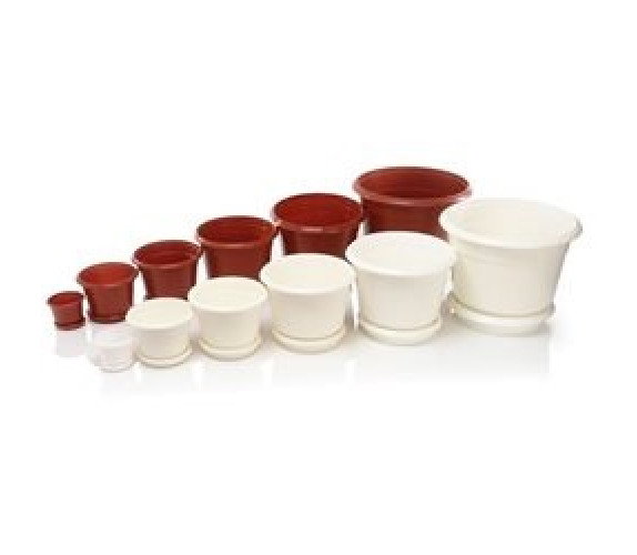 Вазон простий 165 1.7л з підст білий Вазон простий 165 1.7л з підст білий