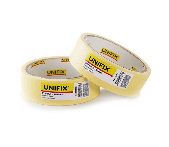 Лента малярная 30мм*20м Unifix желтая