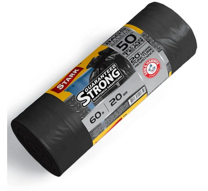 Пакет для сміття Stark Strong 60л 20 шт чорні 5005
