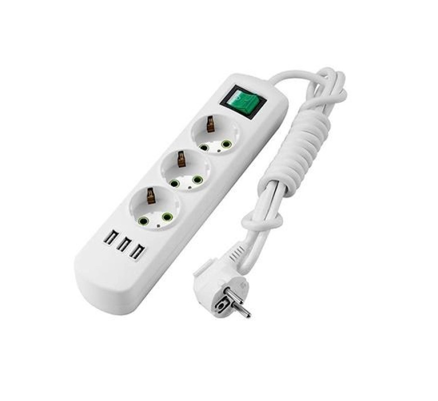 Подовжувач Лезард з USB 721-0305-302U 5м 3 гн з/з