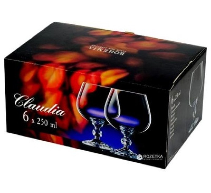 Набір бок Bogemia Claudia 6*250мл коньяк b40149