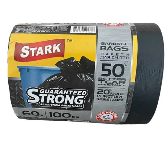 Пакет для сміття Stark Strong 60л 100шт чорні 5019