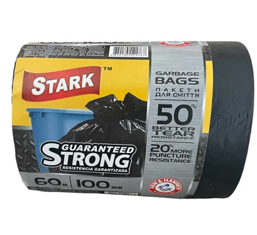 Пакет для сміття Stark Strong 60л 100шт чорні 5019