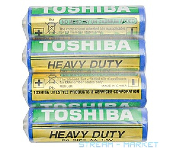 Батарейки Toshiba R-06 пальчик 4 шт в уп