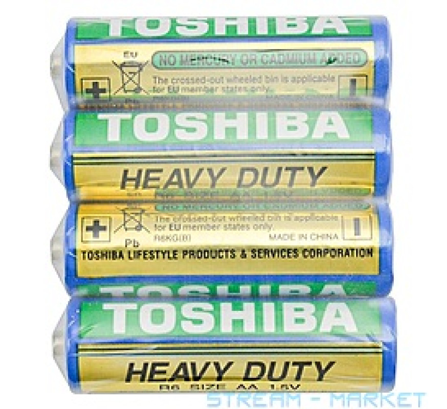 Батарейки Toshiba R-06 пальчик 4 шт в уп