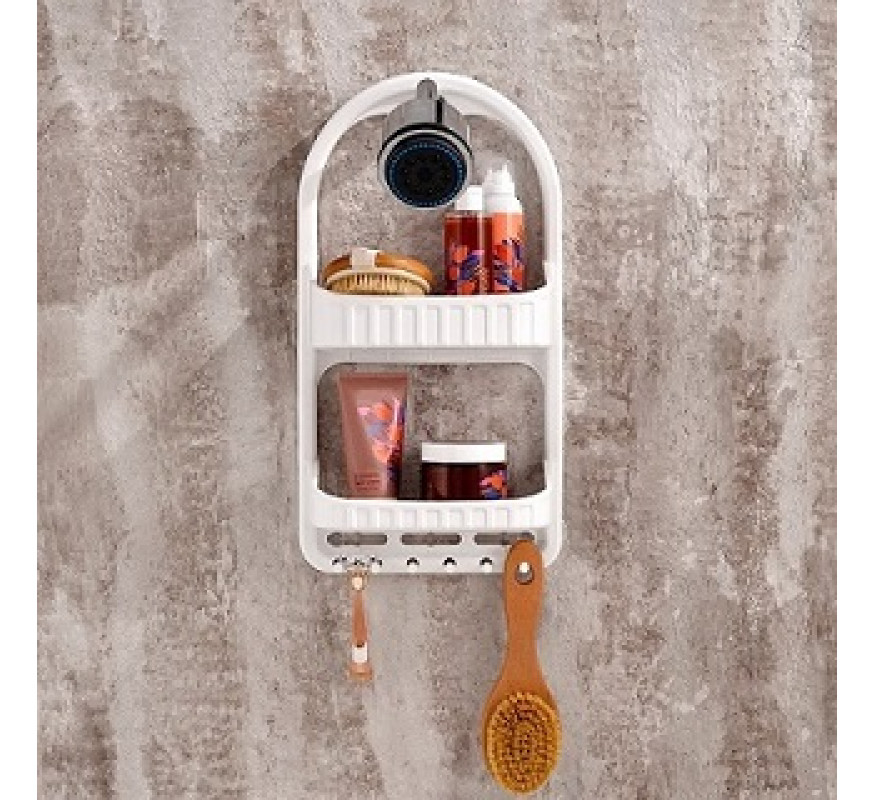 Полиця пряма пластик Dunya Shower Caddy 2-яр 09164