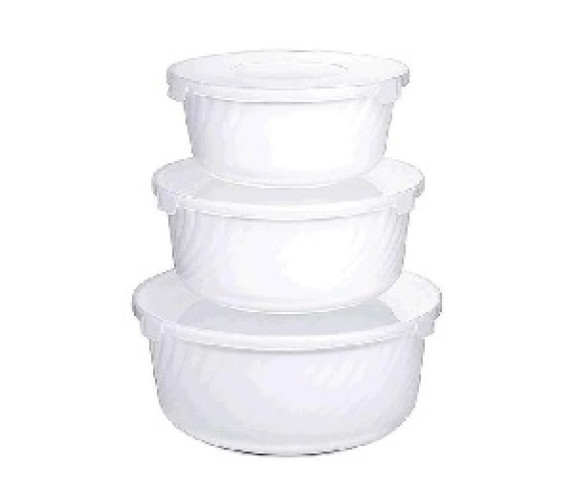 Набір салатників з кришкою White 3пр 14*16*19