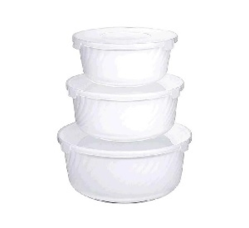 Набір салатників з кришкою White 3пр 14*16*19