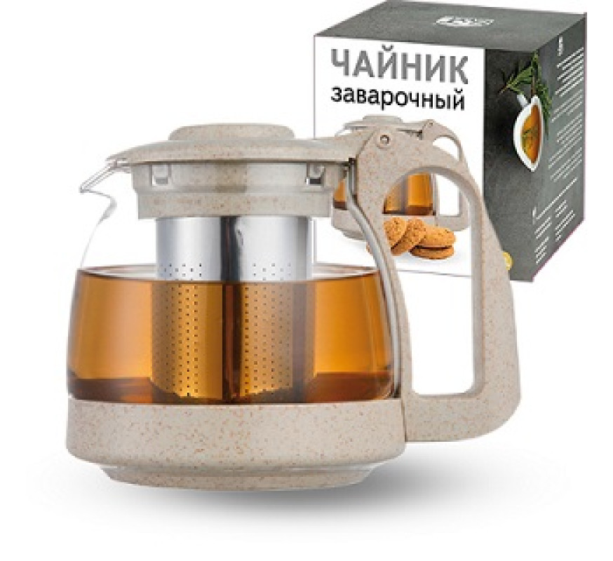 Заварник SNT скло 9161 700мл екопластік
