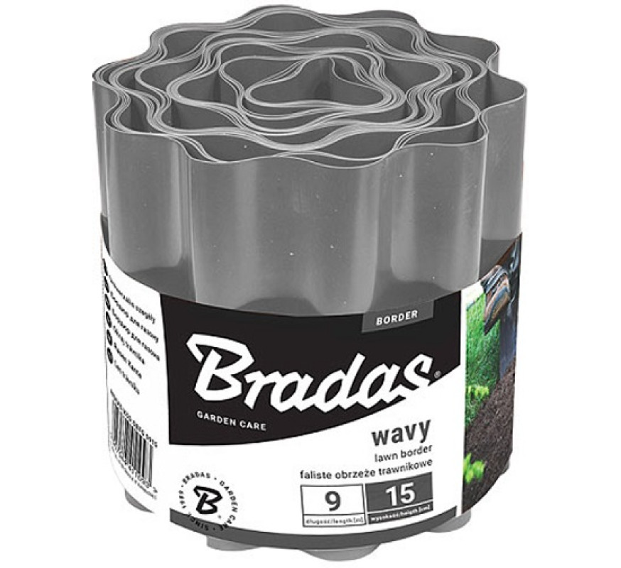 Бордюрна стрічка Bradas (15см-9м) сірий OBFGY0915