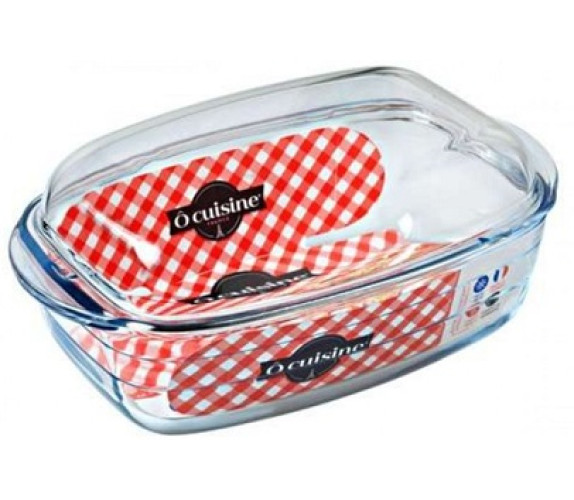 Гусятниця QCuisine скло з кришкою 3л 465АС00 прямо