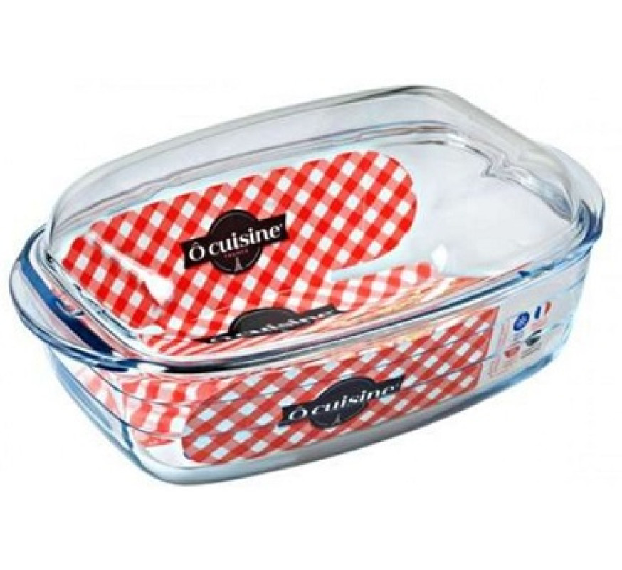 Гусятниця QCuisine скло з кришкою 3л 465АС00 прямо