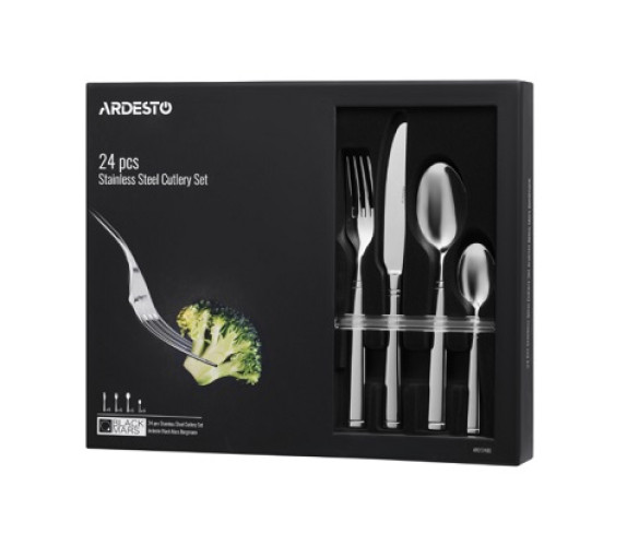 Набір столовий Ardesto Black Mars 24пр AR0724BS