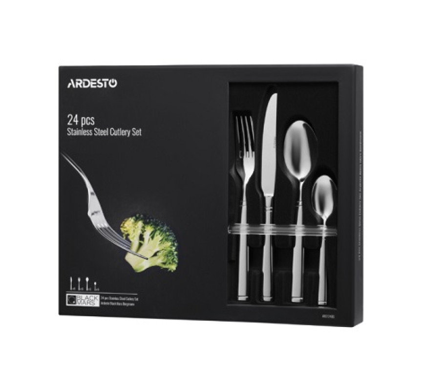 Набір столовий Ardesto Black Mars 24пр AR0724BS