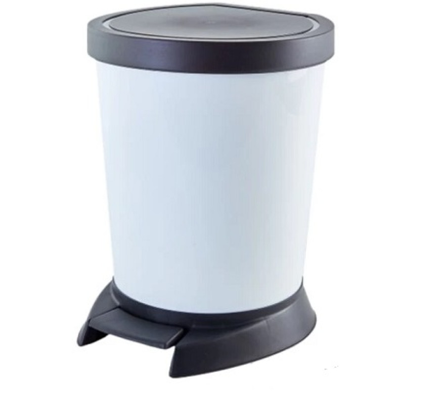 Відро для сміття Алеана з педаллю 18л біле