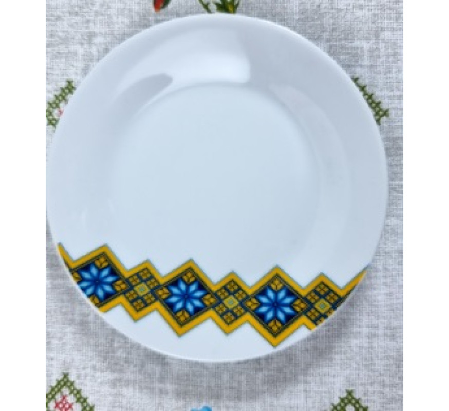 Тарілка СНТ Вишиванка жов-блак мілка №7 30000-006