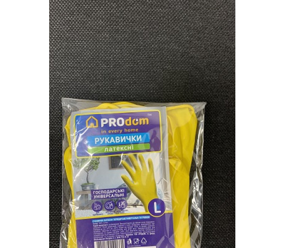 Рукавички латекс PROdom L 1 пара 30020 Рукавички латекс PROdom L 1 пара 30020
