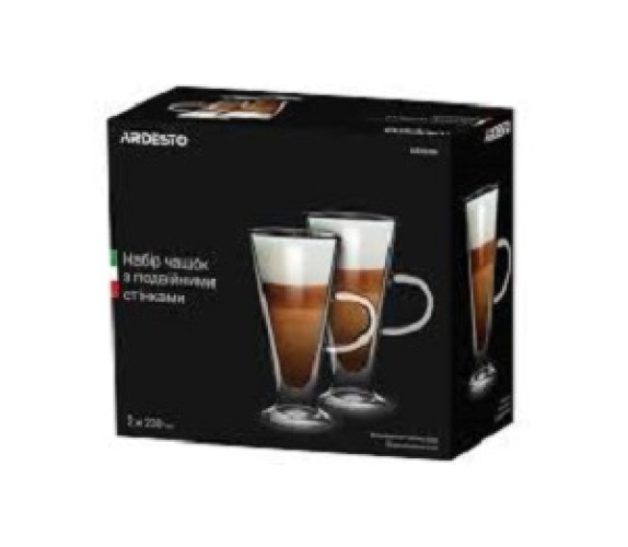 Чашка Ardesto н-р 2*230мл AR2623GN лате подв скло