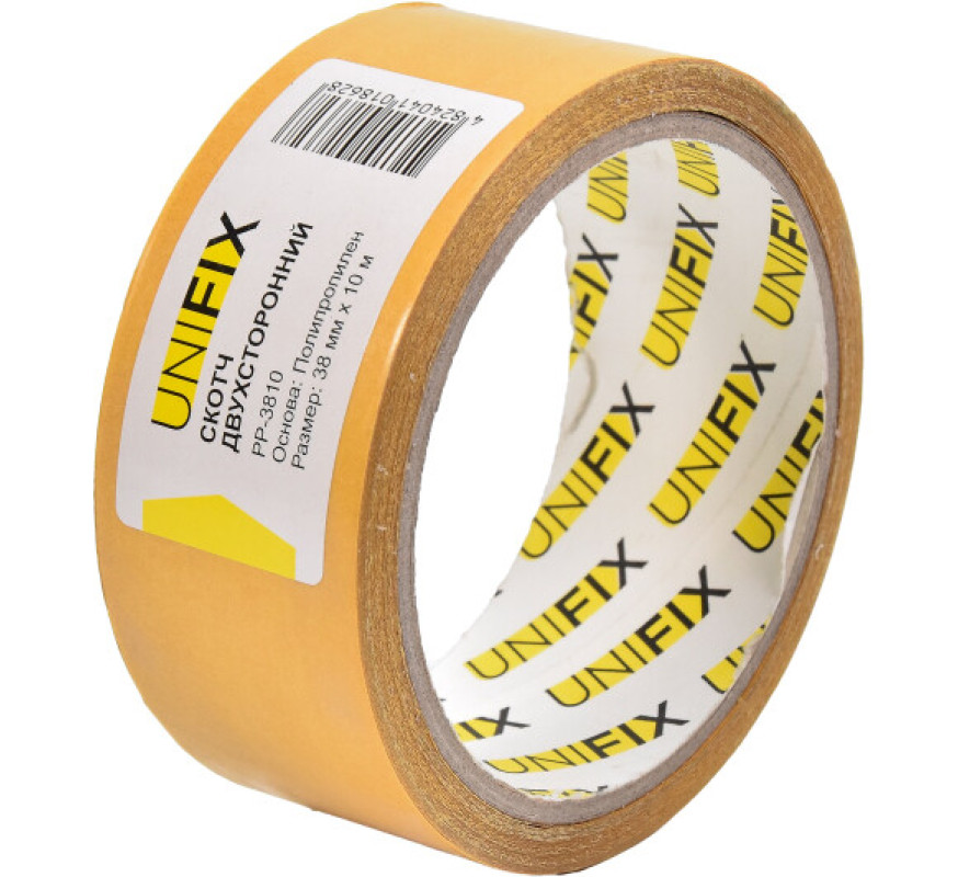 Скотч двостор пропілен 38мм*10м Unifix PP-3810