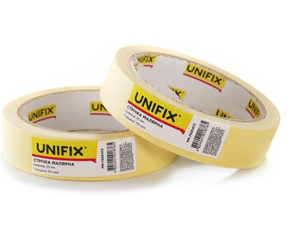 Лента малярная 25мм*40м Unifix желтая
