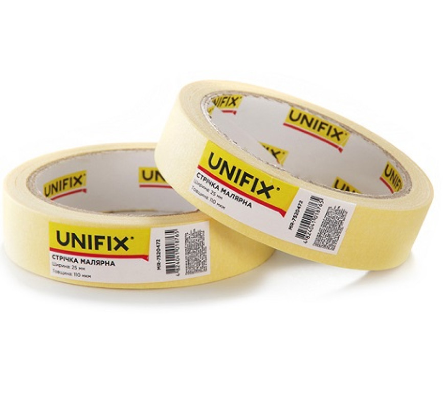 Стрічка малярна 25мм*40м Unifix желтая