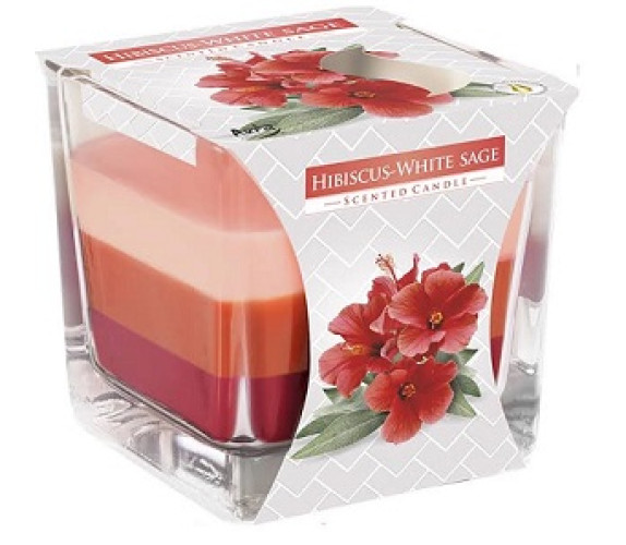 Свічка Bispol Арома 3сл у склі "Hibiscus"(27594)