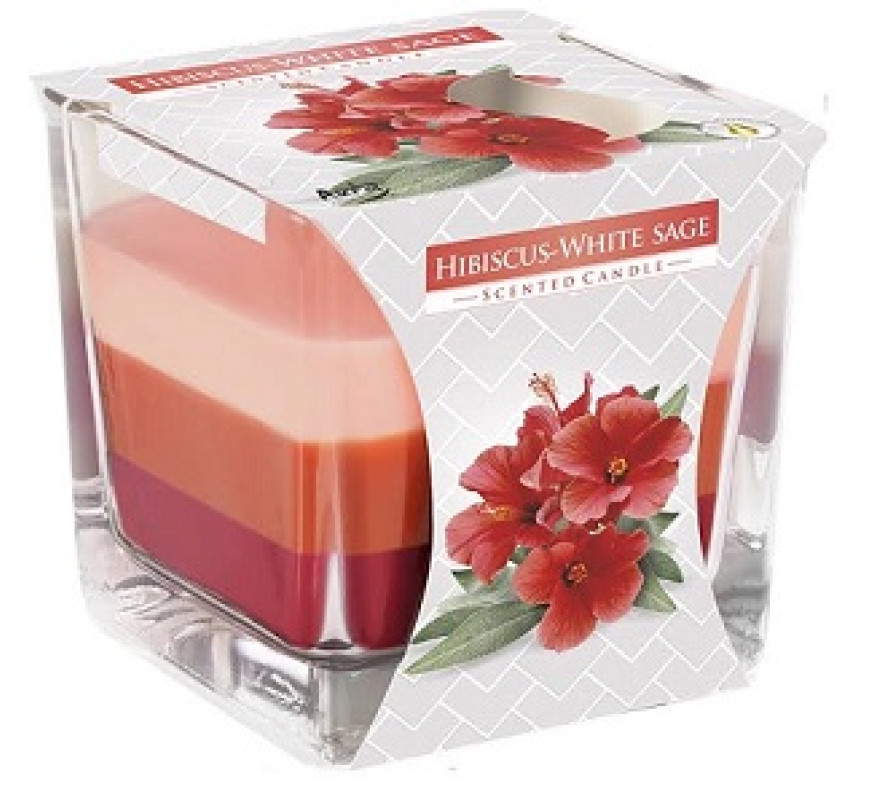 Свічка Bispol Арома 3сл у склі "Hibiscus"(27594)