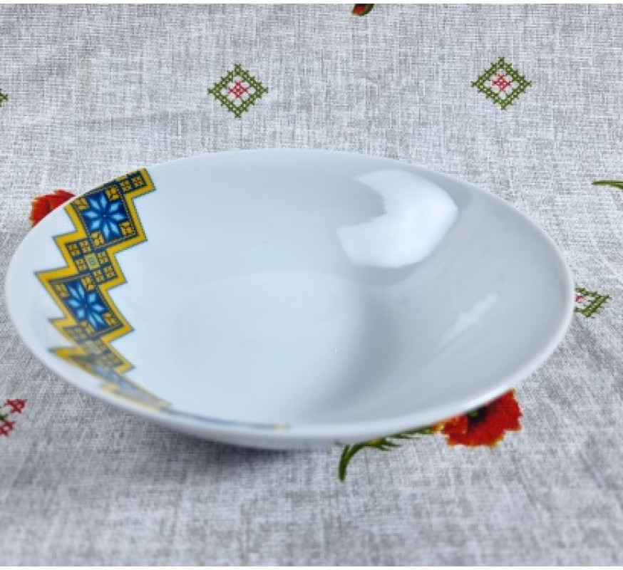 Тарілка СНТ Вишиванка жов-блак сал №8 30006-006