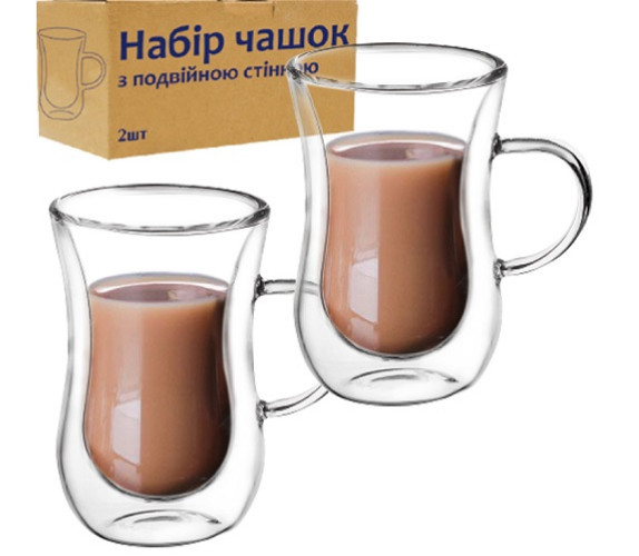 Чашка SNT 100мл 202-20  подв скло 2шт набір