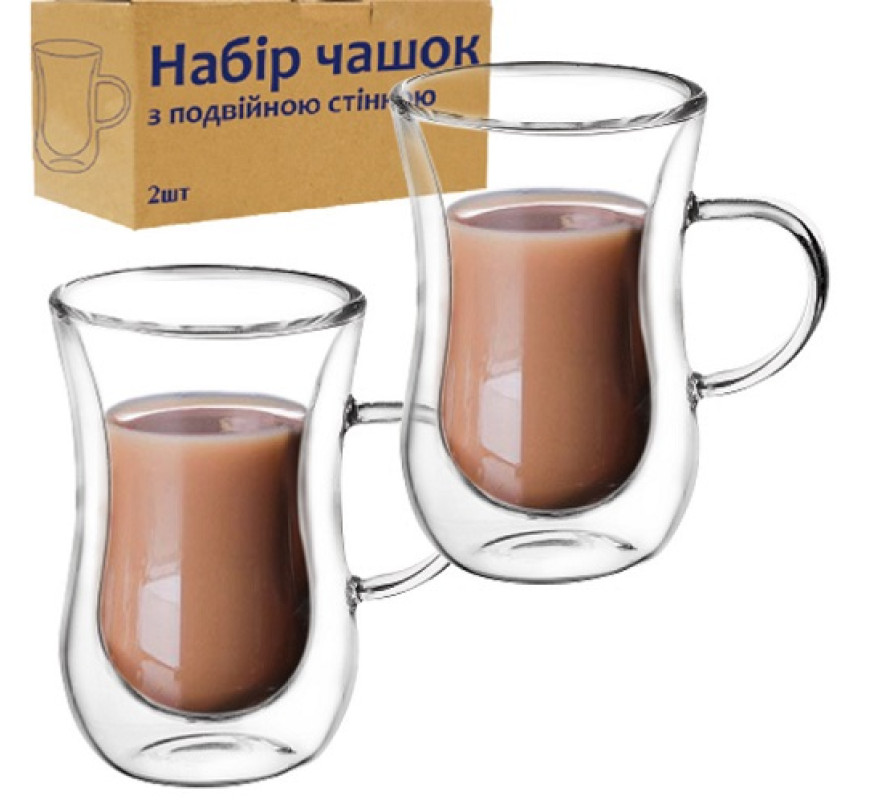 Чашка SNT 100мл 202-20  подв скло 2шт набір