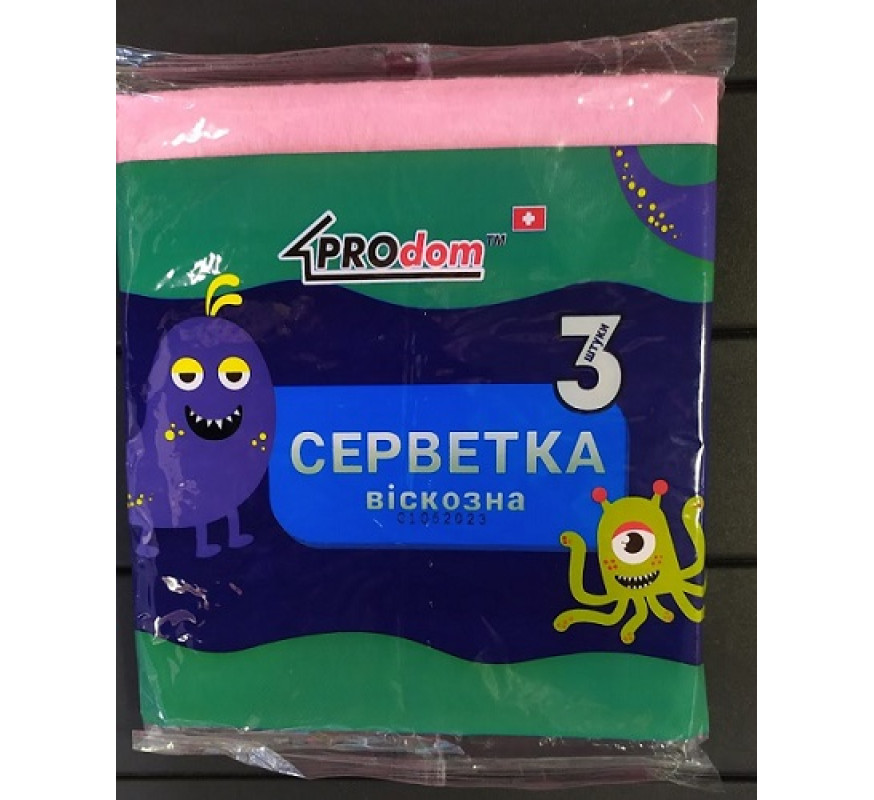 Серветка віскоза Продом 3 шт 20204