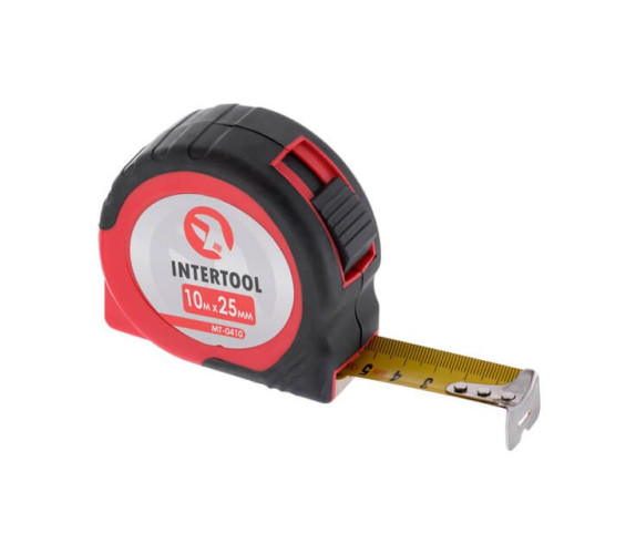 Рулетка Intertool 10м-25мм МТ-0410 з фіксатором