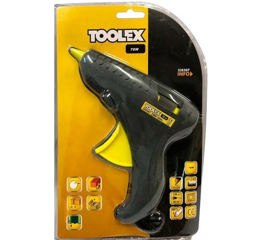 Пістолет клейовий Toolex 11.2мм*200вт 25Е507