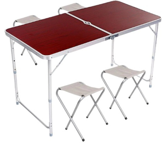 Стіл-чемодан+4 стільця T02cherry 120*60 коричн Стіл-чемодан+4 стільця T02cherry 120*60 коричн