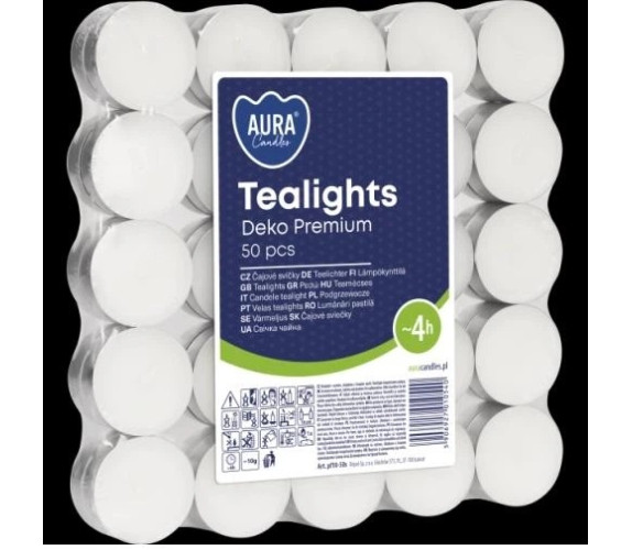 Свічка Bispol таблет TEALIGHTS 50шт уп біла 4ч Свічка Bispol таблет TEALIGHTS 50шт уп біла 4ч