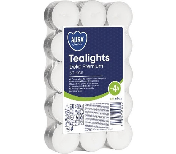 Свічка Bispol таблет TEALIGHTS 30шт уп біла 4ч