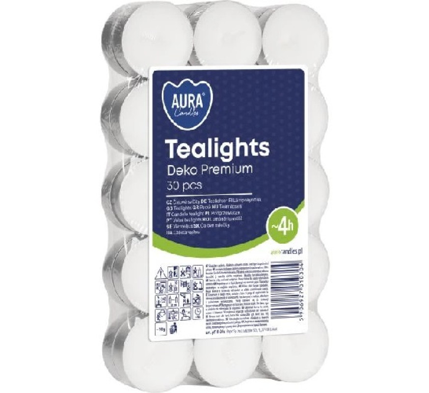 Свічка Bispol таблет TEALIGHTS 30шт уп біла 4ч