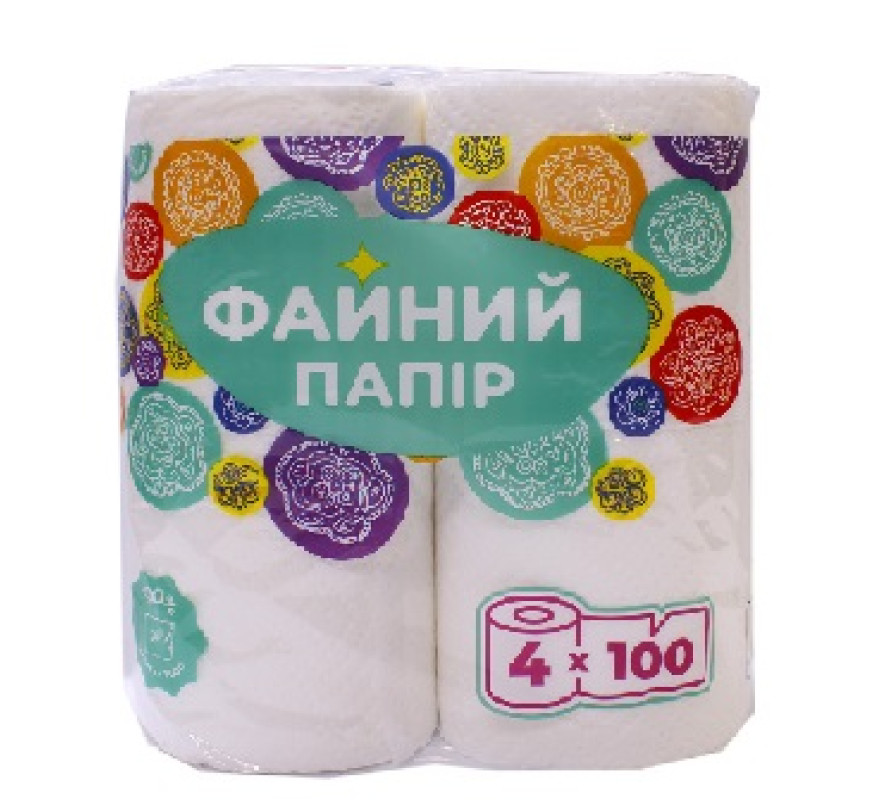 Туалетний папир Файний папир бел 4 рул 2