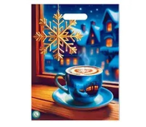 Пакет 28,5*38 блакитна чашка