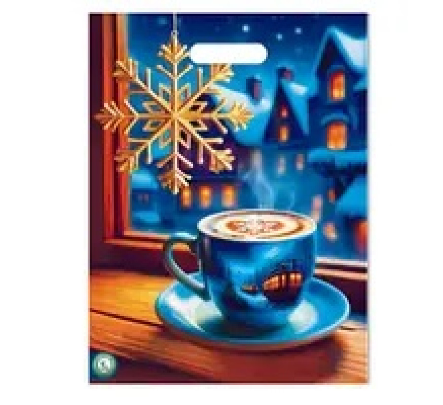 Пакет 28,5*38 голубая чашка