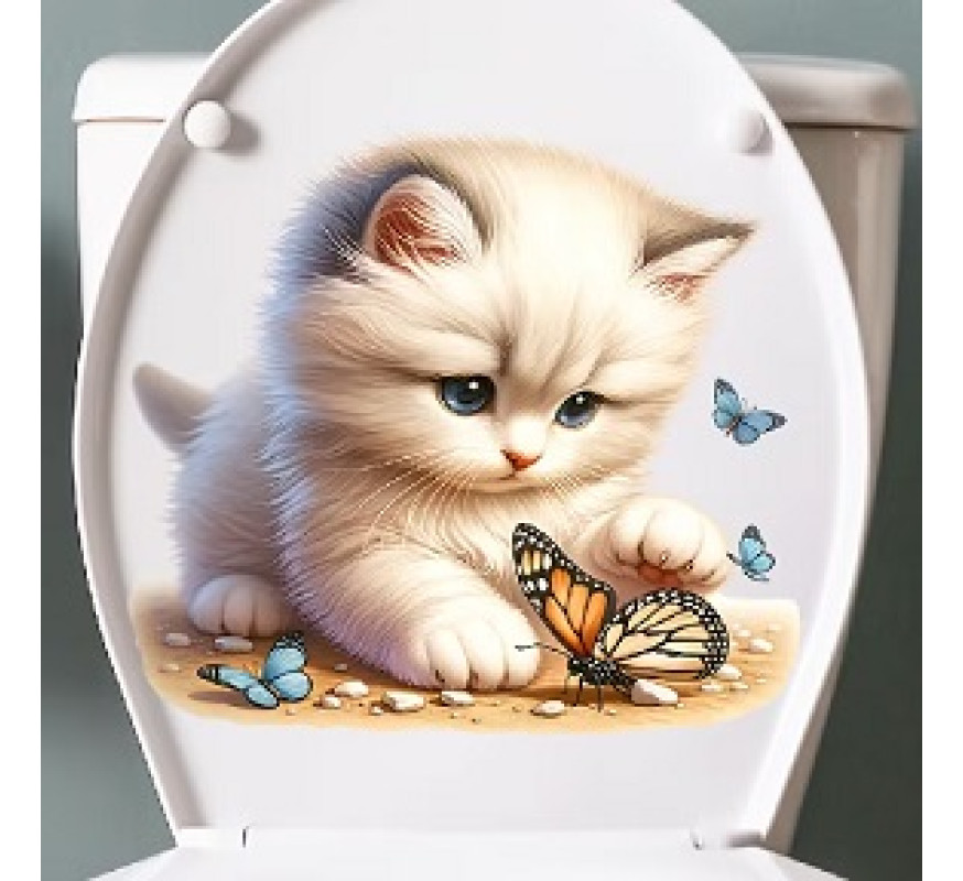 Наклейка для кришки унитазу Котик