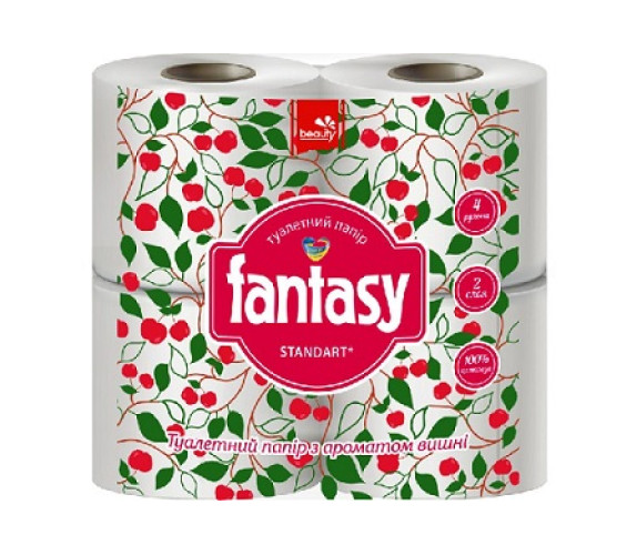 Туалетний папір Fantasy 4рул/уп з аромат Вишні