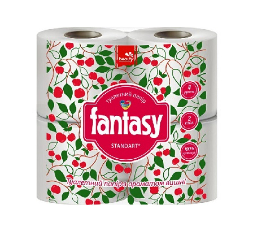 Туалетний папір Fantasy 4рул/уп з аромат Вишні