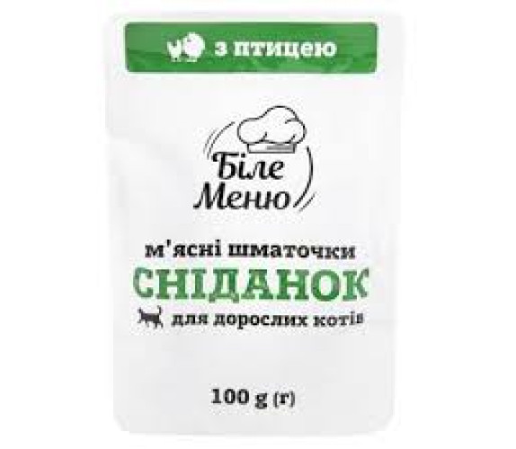 Корм для котів Біле меню з Птицею 100г