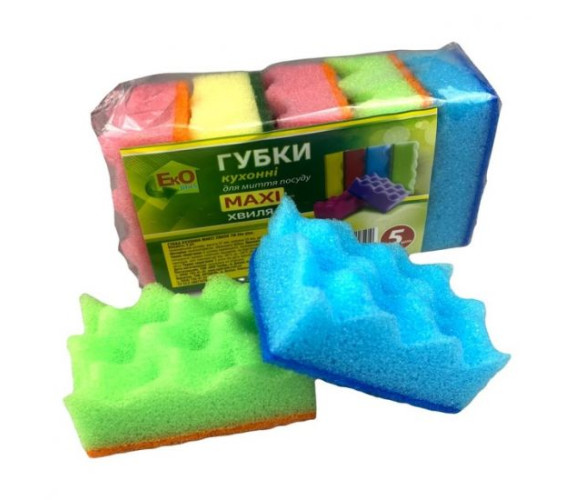 Губка кух Eко плюс MAXI 5шт(10008)