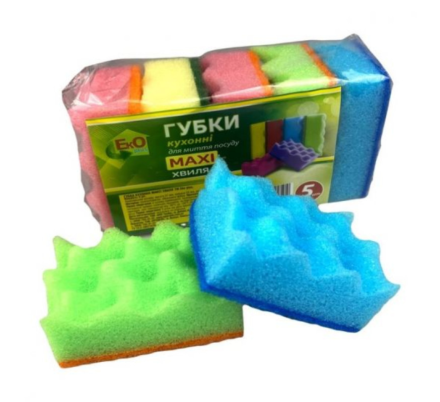 Губка кух Eко плюс MAXI 5шт(10008)